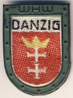 Német 3. Birodalom 1940-es évek "W.H.W. - Danzig (Téli Segély Szolgálat) fém-szövet kitűző