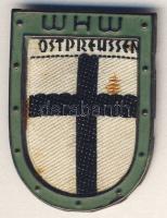 Német 3. Birodalom 1940-es évek "W.H.W. - Ostpreussen (Téli Segély Szolgálat) fém-szövet kitűző