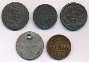 Vegyes: Ausztria 1762P 1kr Cu "Mária Terézia" + 1851A 1kr Cu + Magyarország 1780K 1kr Cu &...