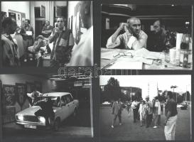 cca 1990 Jelenetek egy forgatásról, a fotókon több ismert személlyel, Eperjes Károly, Törőcsik Mari,...