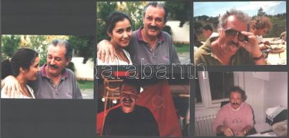 cca 1990 Jelenetek egy forgatásról, a fotókon több ismert személlyel, Eperjes Károly, Törőcsik Mari,...