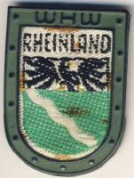 Német 3. Birodalom 1940-es évek "W.H.W. - Rheinland (Téli Segély Szolgálat) fém-szövet kitűző