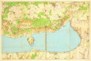 cca 1939 a Balaton térképe (két szelvény), 1:50000, M. Kir. Honvéd Térképészeti Intézet, két rész eg...
