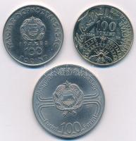 1980. 100Ft Ni "Szovjet-magyar közös űrrepülés" + 1982. 100Ft Cu-Ni "Labdarúgó világb...