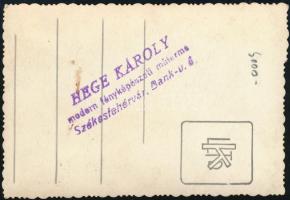 cca 1930-1940 Százados portréfotója, kitüntetésekkel, Székesfehérvár, Hege Károly, 8x5 cm