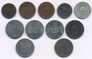 1899KB 1f Br + 1910KB-1914KB 2f Br (2x) + 1917KB 2f Fe + 1915KB 10f alpakka + 1916-1920KB 20f Fe (6x...