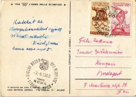 1960 Un saluto Dall'Italia Olimpionica / A Souvenir from Olympic Italy. Advertising card for th...