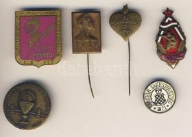 1921-1957. 5 klf kitűző, benne irredenta,sakk,Petőfi (2db zománcos) + francia zománcos sport, T: vegyes