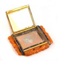 Zománcozott fém púdertartó, 9×7 cm