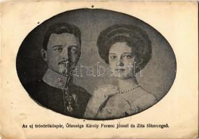 1914 Az új trónörököspár, Őfensége Károly Ferenc József és Zita főhercegnő / Charles I of Austria and Zita (EK)