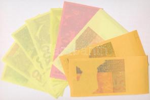 Horvátország 1993. 5K + 20K + 50K + 200K + 500K + 1000K, mind előlapi színpróba + 200K + 500K + 1000...