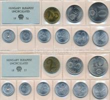 1971-1977. 2f-10Ft (9xklf *7) érmés forgalmi sor fóliatokban T:1 Adamo FO4
