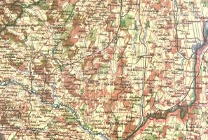 A Magyar Állam összes erdőségeinek átnézeti térképe, 12 szelvényből álló, nagy méretű reprint térkép...