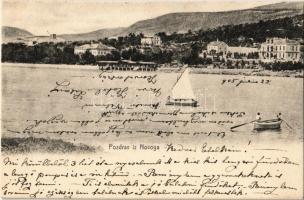 1905 Novi Vinodolski, Novi, Novoga; beach, sailing boat, bath, hotel. Antun Zanic
