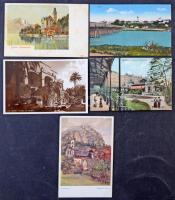 420 db régi külföldi városképes lap, érdekes vegyes anyag / 420 old foreign postcards, interesting m...