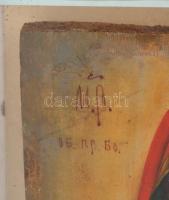 Jelzés nélkül: Mária a gyermek Jézussal, tojástempera, fa, műanyag védőkeretben, 28×20 cm