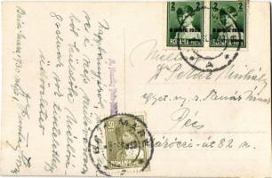 1930 Nagybánya, Baia Mare; Református templom, híd / Calvinist church, bridge. M. Huszthy photo