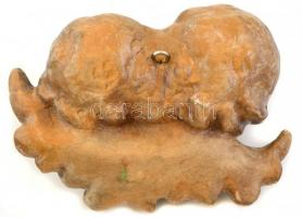 Puttó fej pár. Faragott fa. 14x10 cm