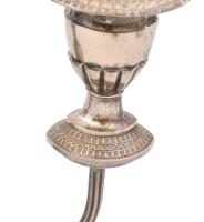 3 ágú angol ezüstözött gyertyatartó. Jelzett 38 cm