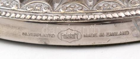 3 ágú angol ezüstözött gyertyatartó. Jelzett 38 cm