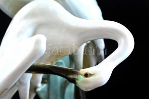 Herendi Kanalasgém pár. Kézzel festett, jelzett, javított, m:37 cm