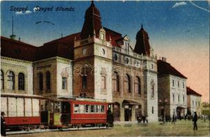 1919 Szeged, Vasútállomás, villamos (EK)