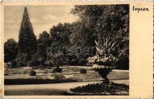 1934 Sopron, Erzsébet kerti részlet, park. Blum Náthán fiai kiadása