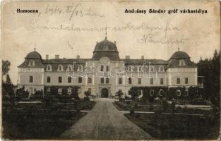 1914 Homonna, Homenau, Humenné; Andrássy Sándor gróf várkastélya / castle (Rb)