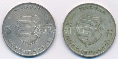 1947. 5Ft Ag "Kossuth" (2x) T:2- patina
Adamo F8.1