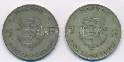 1947. 5Ft Ag "Kossuth" (2x) T:2-,3 patina
Adamo F8.1