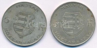 1947. 5Ft Ag "Kossuth" (2x) T:2- patina
Adamo F8.1