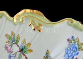 Herendi Viktória mintás kaspó. Kézzel festett, jelzett, hibátlan d:19,5 cm, m: 15,5 cm