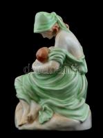 Herendi szoptató anya, kézzel festett, jelzett, hibátlan, m:19 cm