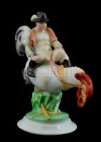 Herendi Kakas Marci, kézzel festett, jelzett, hibátlan, m:14 cm, h:17 cm