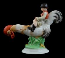 Herendi Kakas Marci, kézzel festett, jelzett, hibátlan, m:14 cm, h:17 cm