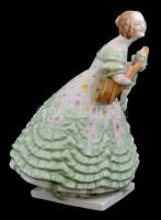 Herendi porcelán Déryné, kézzel festett, jelzett, hibátlan, m: 35 cm