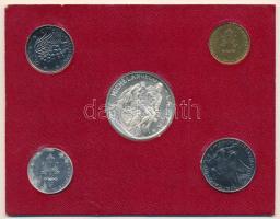 Vatikán 1977. 10L-100L (4xklf) forgalmi sor + DN "II. János Pál" fém emlékérme (35,5mm) ka...