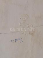 Herendi nagy méretű amazon női akt lovon. Fehér mázas, jelzett, kopásokkal.  m: 42 cm, h: 49 cm