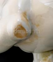 Herendi nagy méretű amazon női akt lovon. Fehér mázas, jelzett, kopásokkal.  m: 42 cm, h: 49 cm