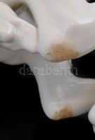 Herendi nagy méretű amazon női akt lovon. Fehér mázas, jelzett, kopásokkal.  m: 42 cm, h: 49 cm