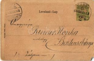 1904 Kassa, Kosice; Nemzeti Színház. Nyulászi Béla kiadása. Szecessziós címeres litho keret / Nation...