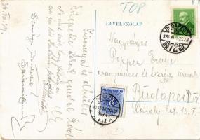 1936 Budapest XIV. Alpesi Falu Barieté az Angol parkban. Reklámlap bohóccal (15 cm x 10,3 cm) / Hung...