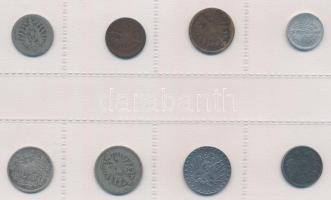 Német Birodalom 1874-1921. 1pf-1/2M (8xkfl) forgalmi sor műanyag tokban T:1--3
German Empire 1874-1...