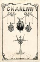 Charlini Luft Contorsionist Akt / Levegő akrobata / Aerialist, circus air acrobat. Art Nouveau s: László