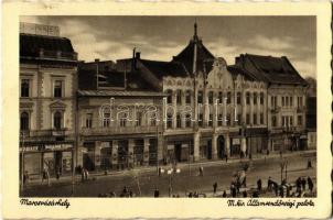 1941 Marosvásárhely, Targu Mures; M. kir. államrendőrségi palota, Reiszfeld Miklós üzlete, Gyógyszertár / police headquarters, shops, pharmacy (EK)