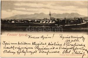 1899 Igló, Zipser Neudorf, Spisská Nová Ves; látkép. Csetényi Emil kiadása / general view