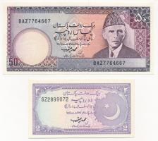 Pakisztán 1985. 2R (2x) + 1983. 5R + 10R + 1986. 50R T:I,I- tűlyuk
Pakistan 1985. 2 Rupee (2x) + 19...