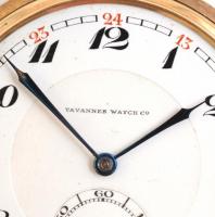 Tavannes 14 K arany, dupla fedeles zsebóra. Jelzett, szép, működő állapotban. Fedél fém. / Men'...