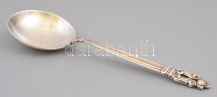 Georg Jensen makkos mintájú kanál, Jelzett. 47 g, 16 cm / Georg Jensen silver spoon