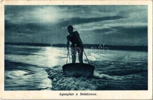 1933 Balaton, Aquaplan a Balatonon, vízi sport. Seidner foto felvétele (EK)